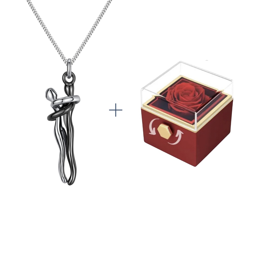 Hug Necklace with Real Preserved Rose🌹